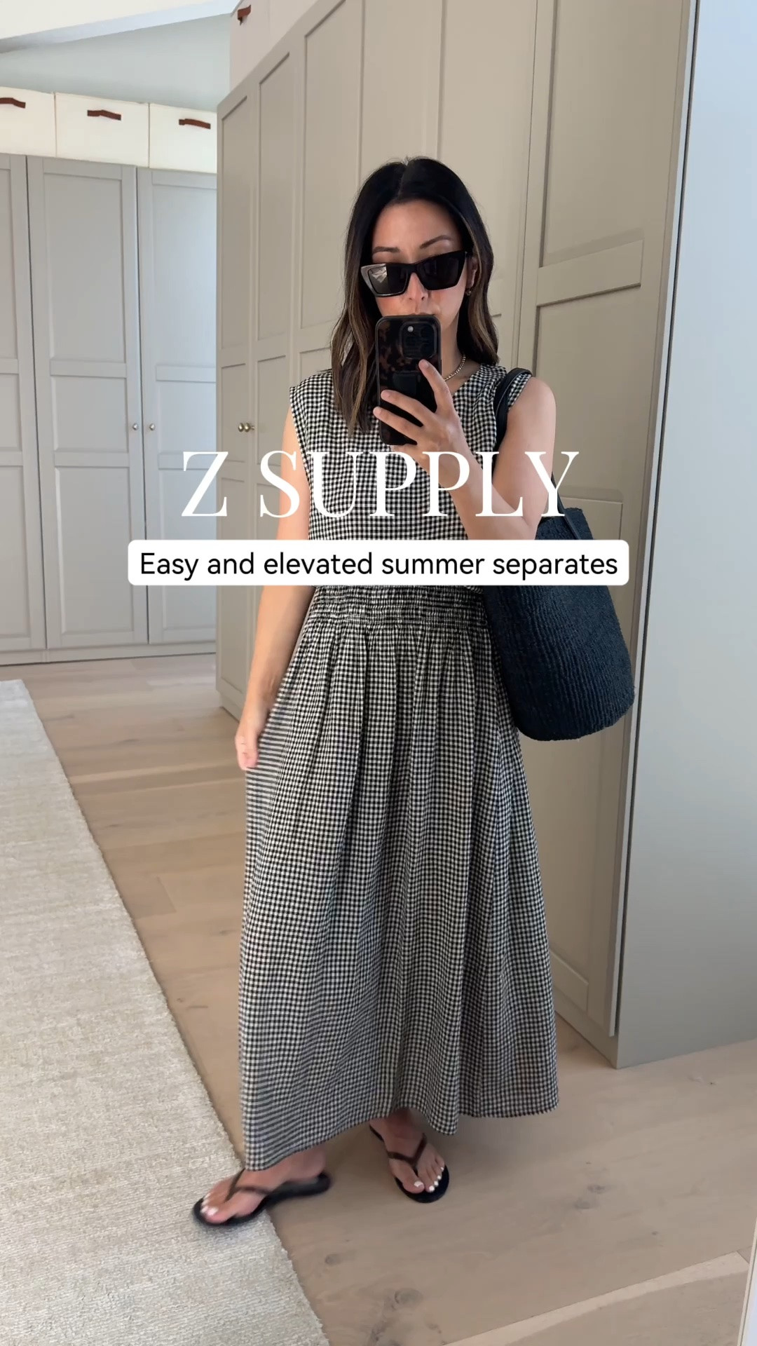 Linen gingham separates from @zsupply. Perfect for hot weather, and one of those outfits that feels put together with very little effort. Wearing a small in both the top and skirt. 

#ad

#LTKPetite