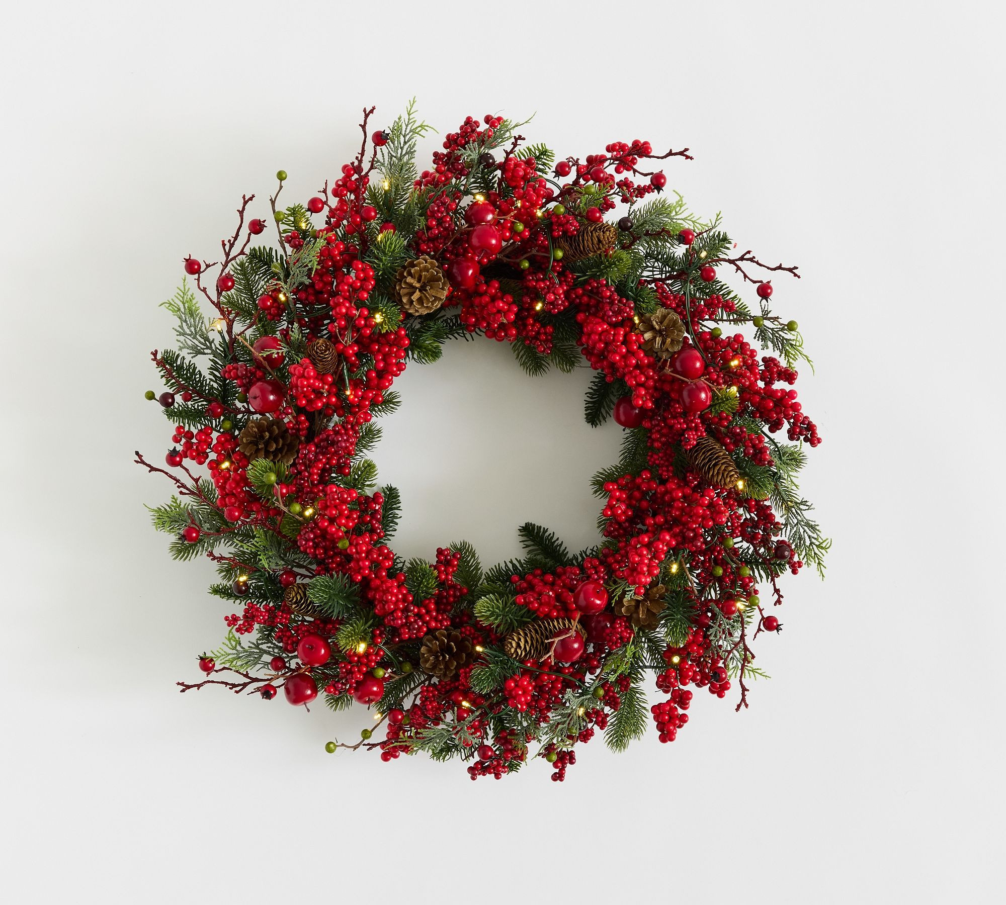 Faux Lit Mixed Berries Wreath & Garland | Pottery Barn (US)