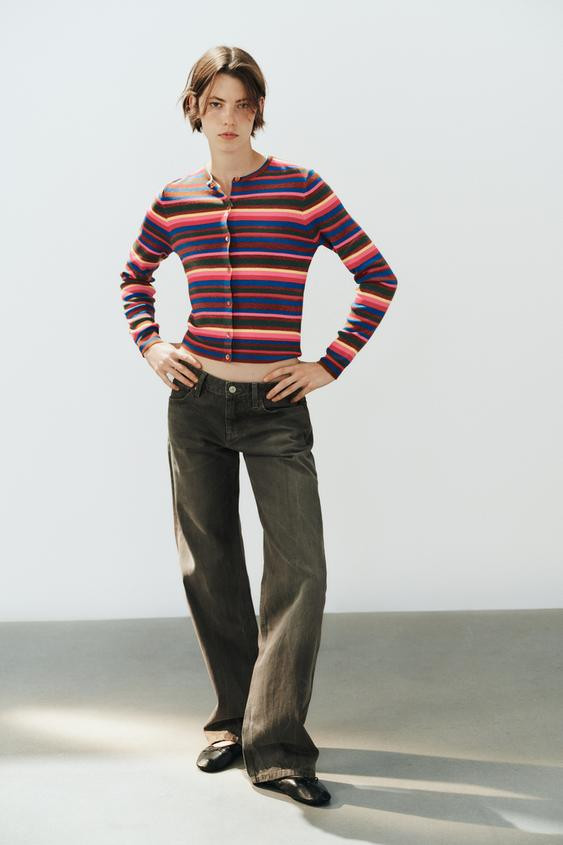 Zara - Striped Cardigan - Multicolored - S - Woman | Zara Canada