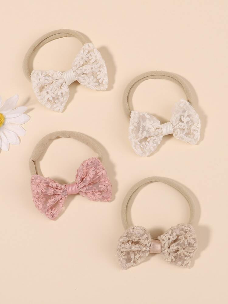 4pcs Baby Bow Decor Hair Band | SHEIN