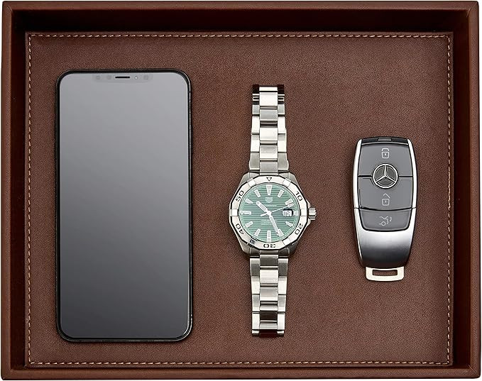 GALLAWAY LEATHER Valet Tray for Men - Nightstand Organizer EDC Tray for Wallet and Keys - Bedside... | Amazon (US)