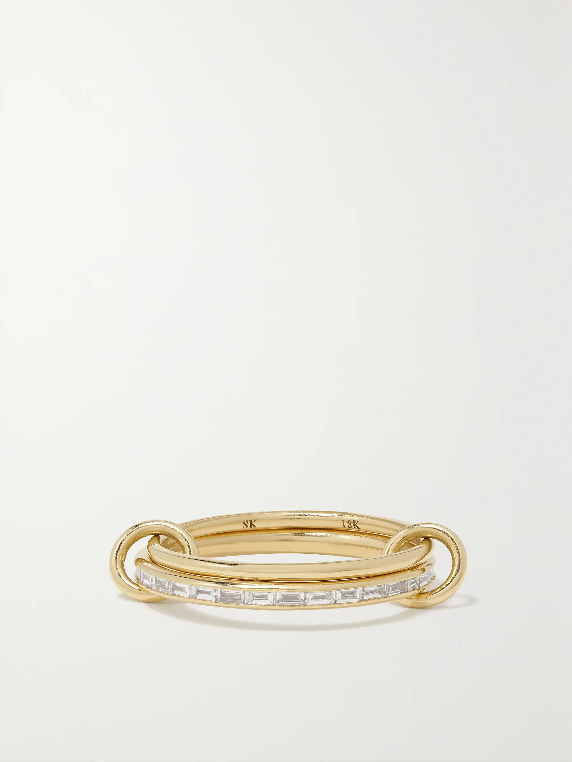 Callisto set of two 18-karat gold diamond rings | NET-A-PORTER (US)