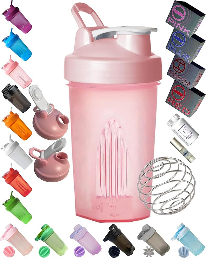 EBAT Shaker Bottle in Cute Pink (Lid & Cup) w. Classic Loop Hook,Leak Proof,Scale of 12 OZ/400 ML... | Amazon (US)