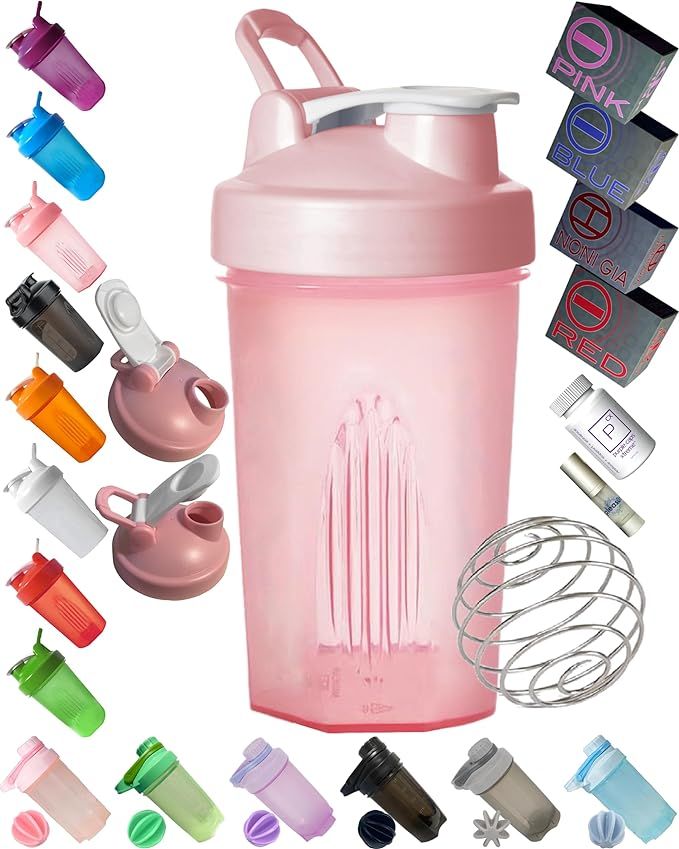 EBAT Shaker Bottle in Cute Pink (Lid & Cup) w. Classic Loop Hook,Leak Proof,Scale of 12 OZ/400 ML... | Amazon (US)