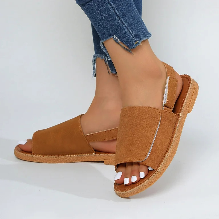 Mevxay Womens Open Toe Flat Sandals Casual Beach Spring Summer 6 | Walmart (US)