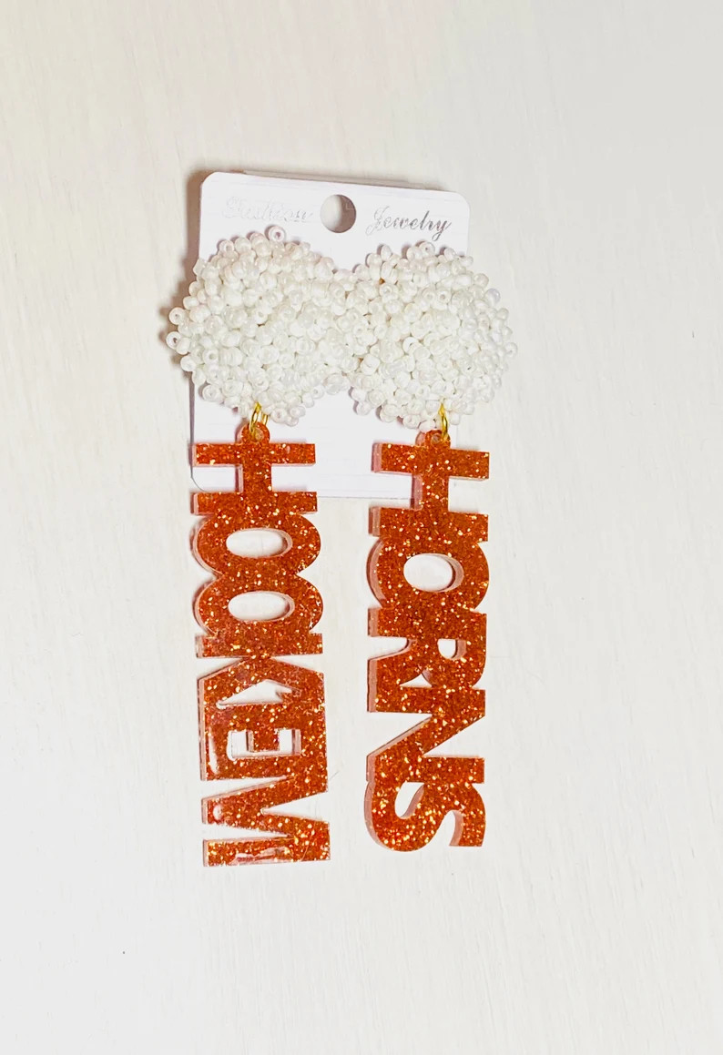 Texas Longhorns Earrings Jewelry Birthday Gift for Her Woman - Etsy | Etsy (US)