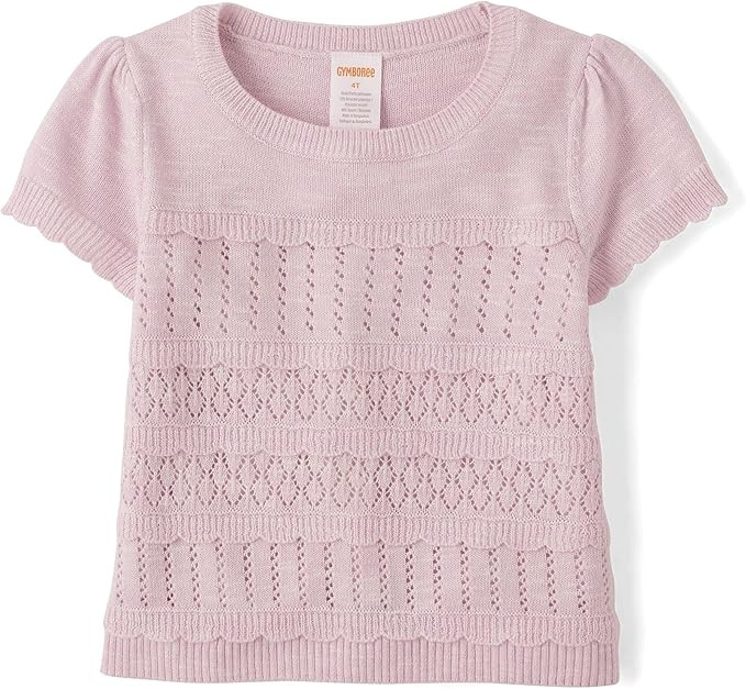 Gymboree Girls' and Toddler Short Sleeve Pullover Sweater | Amazon (US)