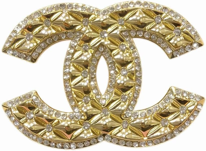 Elegant Crystal-Embellished Gold Brooch – Timeless Quilted Design, Versatile Accessory for Wedd... | Amazon (US)