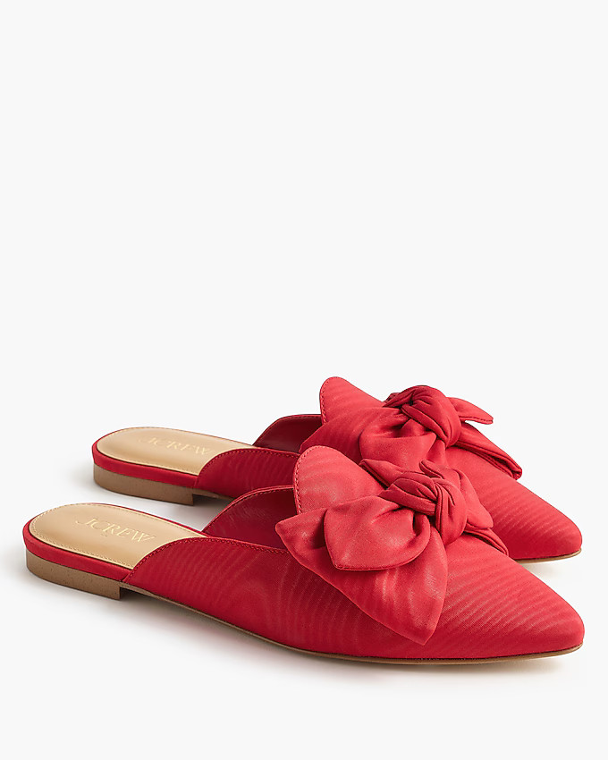 Pointed-toe bow mule flats | J.Crew Factory