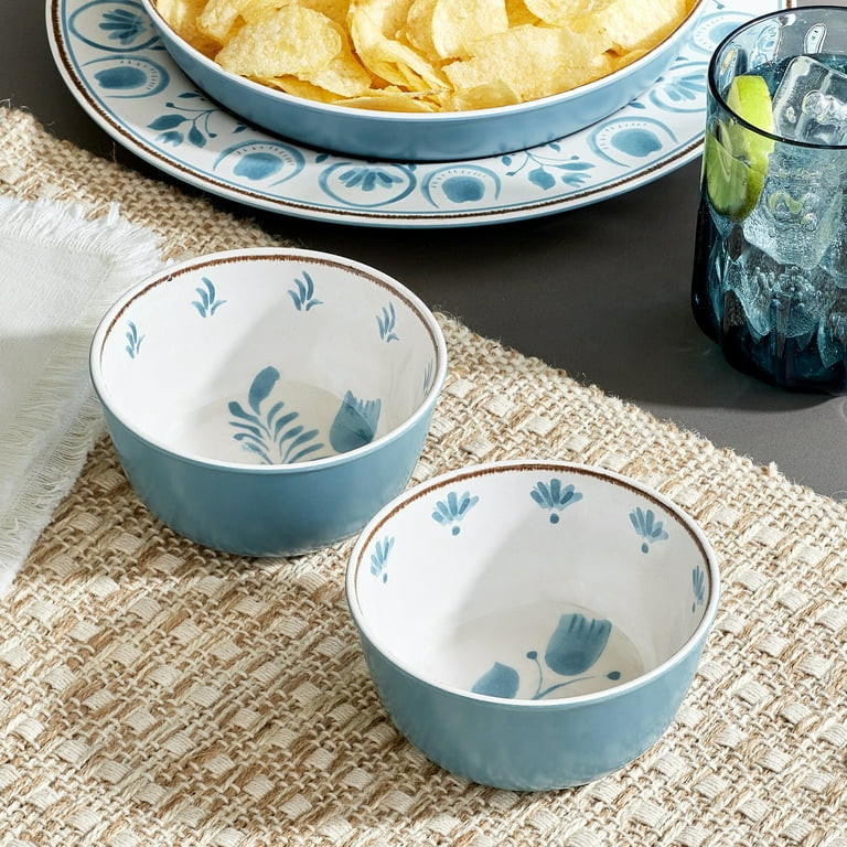 Better Homes & Gardens 2-Pack Bamboo Melamine Dip Bowl Set, Blue | Walmart (US)