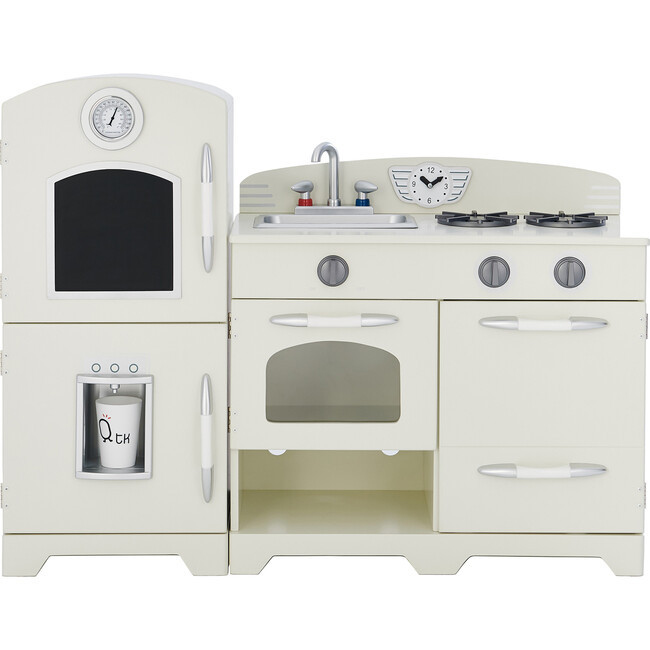 Little Chef Fairfield Retro Play Kitchen, White/Grey | Maisonette