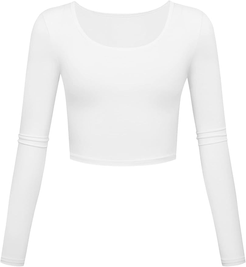 KLOTHO Lightweight Yoga Crop Tops Slim Fit Long Sleeve Workout Shirts for Women | Amazon (US)