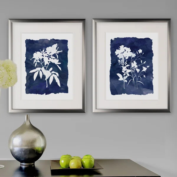 Indigo Botanical - 2 Piece Picture Frame Set Print Set on Paper | Wayfair North America