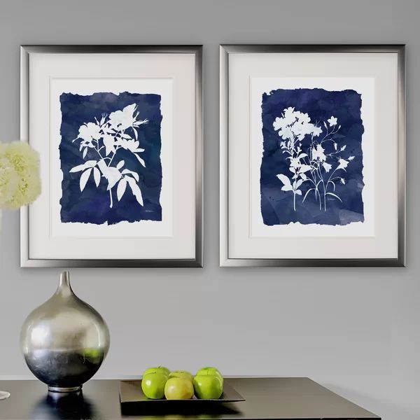 Indigo Botanical - 2 Piece Picture Frame Set Print Set on Paper | Wayfair North America