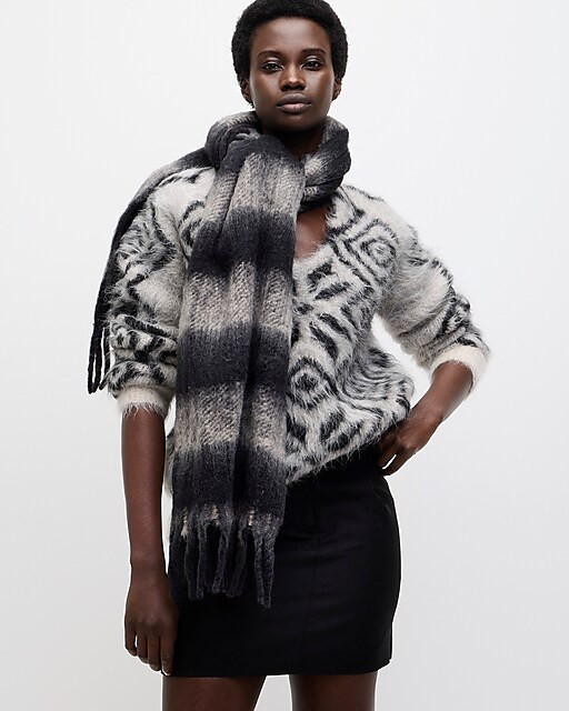 Brushed woven scarf in stripe | J. Crew US