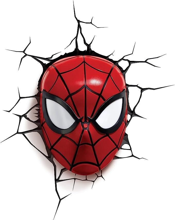 3DLightFX 816733002224 Marvel Spiderman Mask 3D Deco Light,Red | Amazon (US)