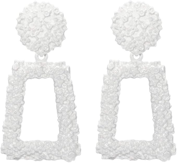 Gold Rectangle Geometric Dangle Earrings, Fashion Statement Drop Earrings for Women KELMALL COLLE... | Amazon (US)