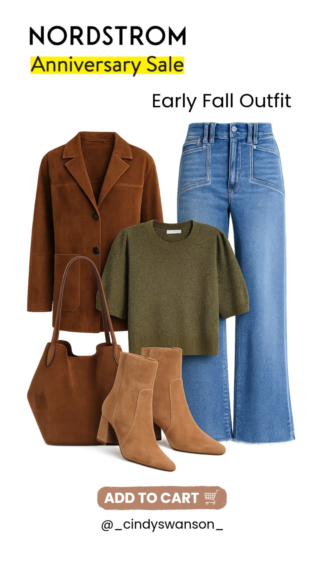 This is exactly the kind of outfit I love for those first cooler days of fall. 

Olive, camel, and denim are a combination that never goes out of style, and every piece in this look can be mixed and matched with the rest of your wardrobe.

The Nordstrom Anniversary Sale is the perfect time to pick up these timeless staples before the season starts!

💡 LTK MADE EASY
❤️ Heart = Support my posts!
🔖 Save = Get sale & restock alerts
📋 Lists = Keep favorites organized
📲 Share = Send lists and products to a friend. Hello, Christmas List!
💬 Comment = Ask me anything about what I'm wearing.:-) 

 #LTKootd #LTKOver40 #LTKSaleAlert