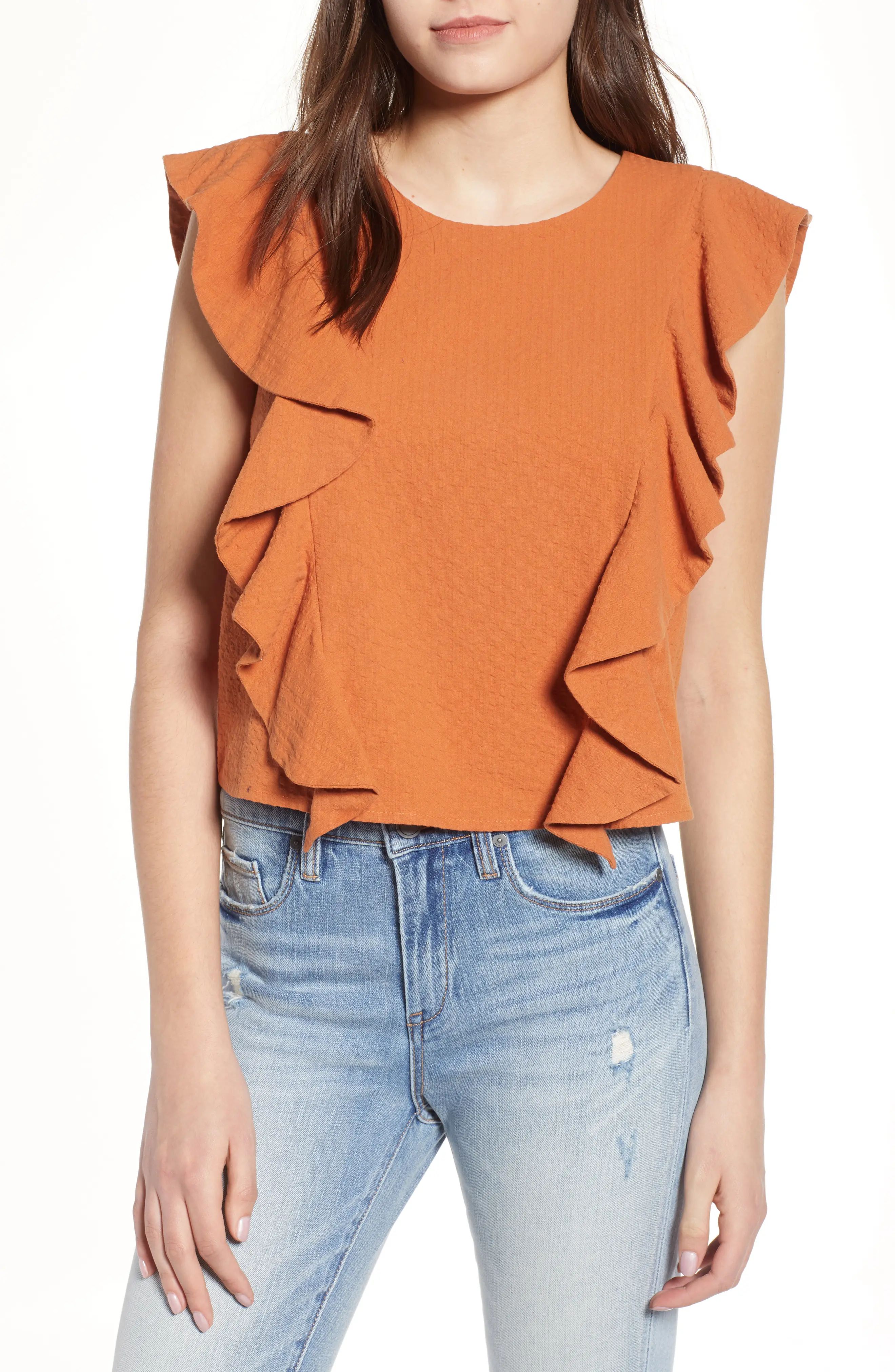 Seersucker Ruffle Top | Nordstrom