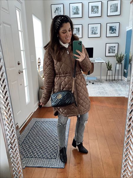 My winter coat is part of the Athleta Black Friday sale, making it 30% off! It’s such a warm, lightweight parka. And I love that you can pull it in at the waist for a flattering fit. Comes in two colors - this one and black! My gray jeans are also on sale at Gap and my black booties at Nordstrom. Click to shop!

#LTKsalealert #LTKSeasonal #LTKCyberweek