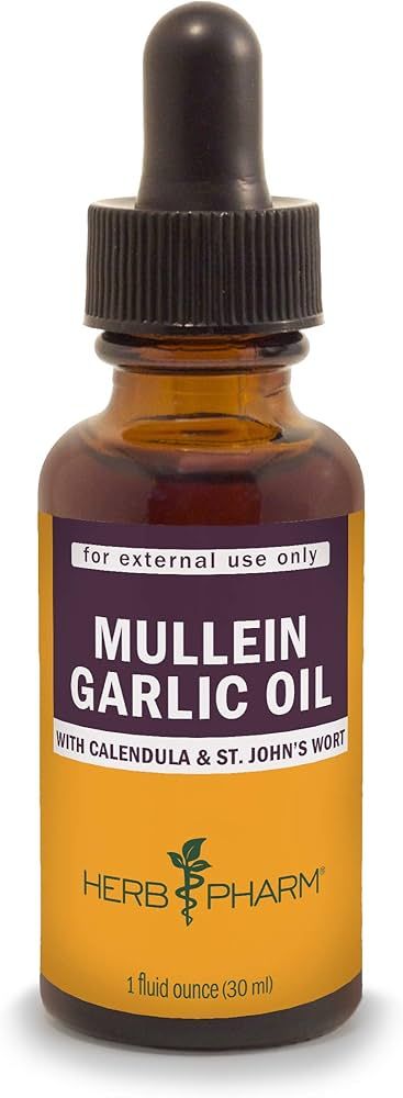 Herb Pharm Mullein Garlic Herbal Oil - contains Calendula, Garlic, Mullein flower, St. John's Wor... | Amazon (US)