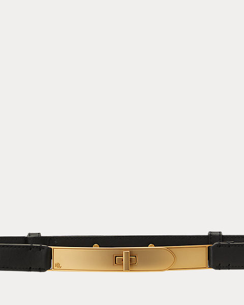 Turn-Lock Skinny Leather Belt | Ralph Lauren (UK)