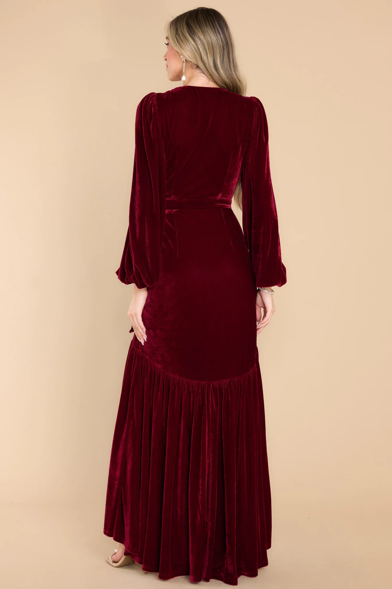 An Absolute Treasure Burgundy Velvet Maxi Dress | Red Dress 