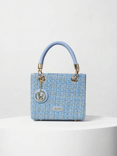 Large Capacity Handbag For Women, Blue Shoulder Bag With Delicate Details, Suitable For Gift Wint... | SHEIN