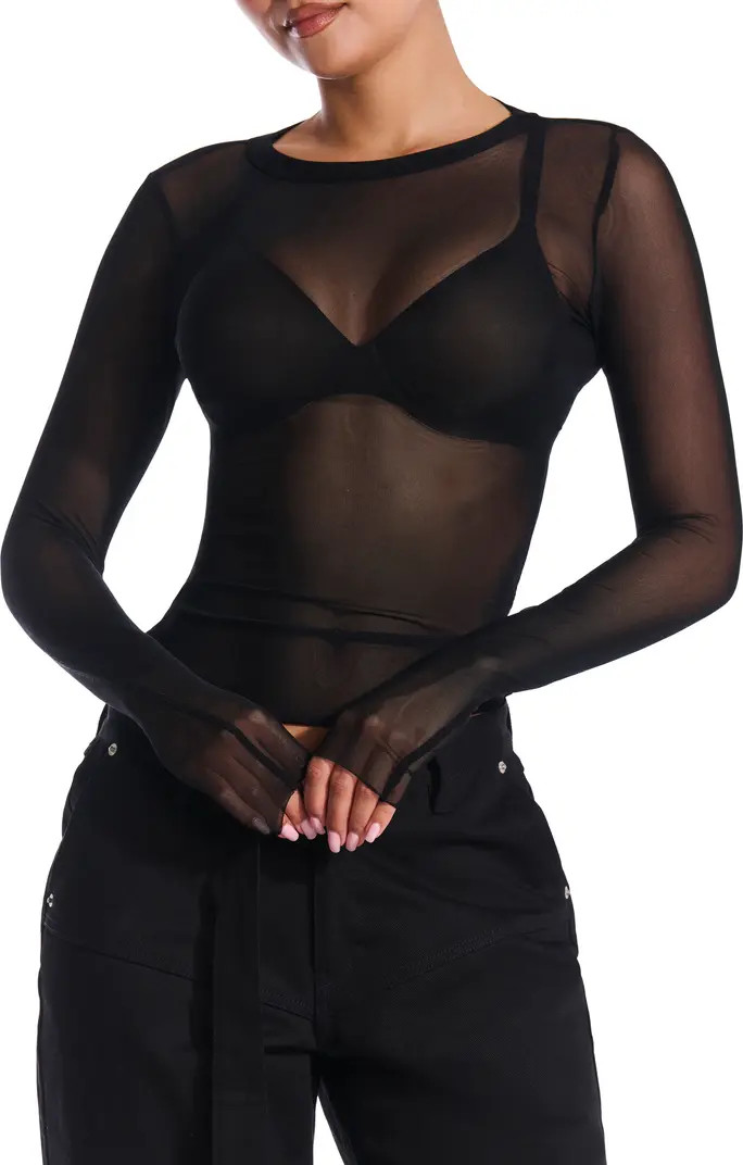 Sheer Mesh Long Sleeve Top | Nordstrom