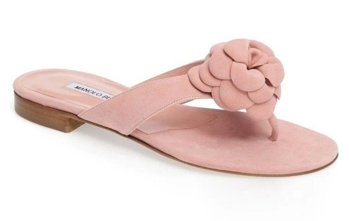 NEW Manolo Blahnik PETALA Camellia Pale Pink Suede Sandals SHOES 40.5 41 41.5 | eBay AU