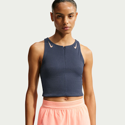 Nike Women's AeroSwift "Keely Hodgkinson" Dri-FIT ADV Cropped Running Tank Top in Blue | IM7561-437 | Nike (US)