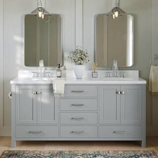 ARIEL Cambridge 72 in. W x 21.5 in. D x 34.5 in. H Double Freestanding Bath Vanity Cabinet Only i... | The Home Depot
