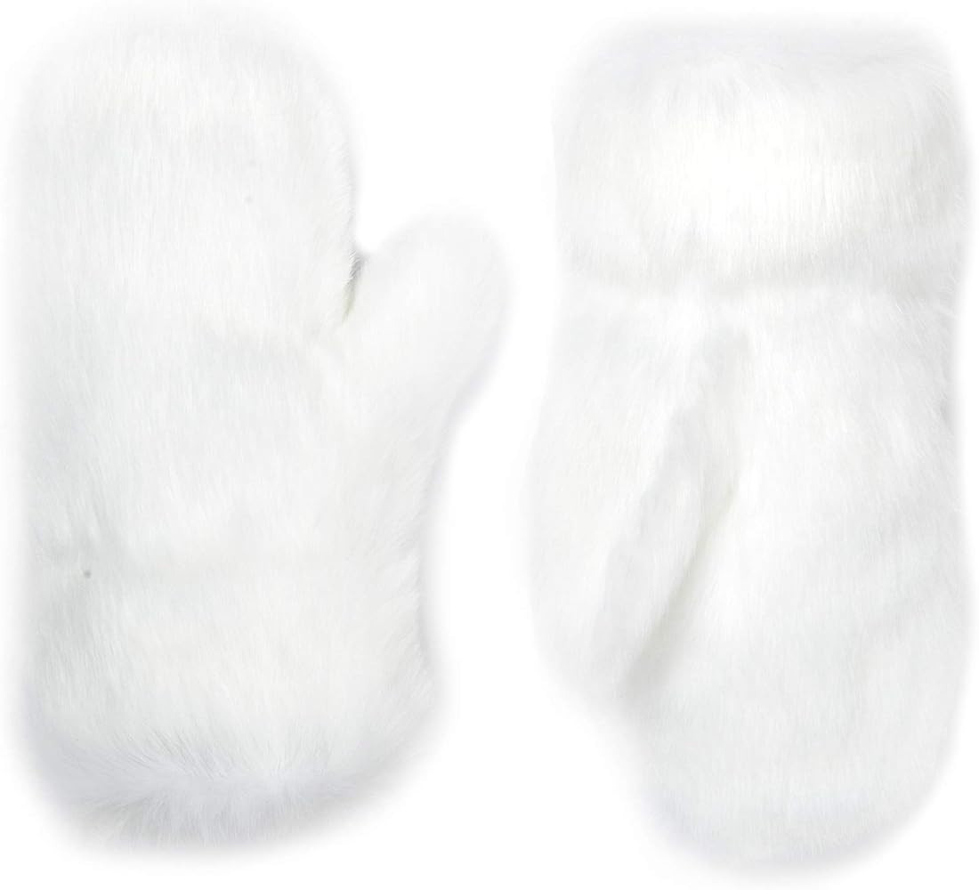 Futrzane Faux Fur Winter Gloves for Women - Rabbit Fur Lined Natural Mittens | Amazon (US)
