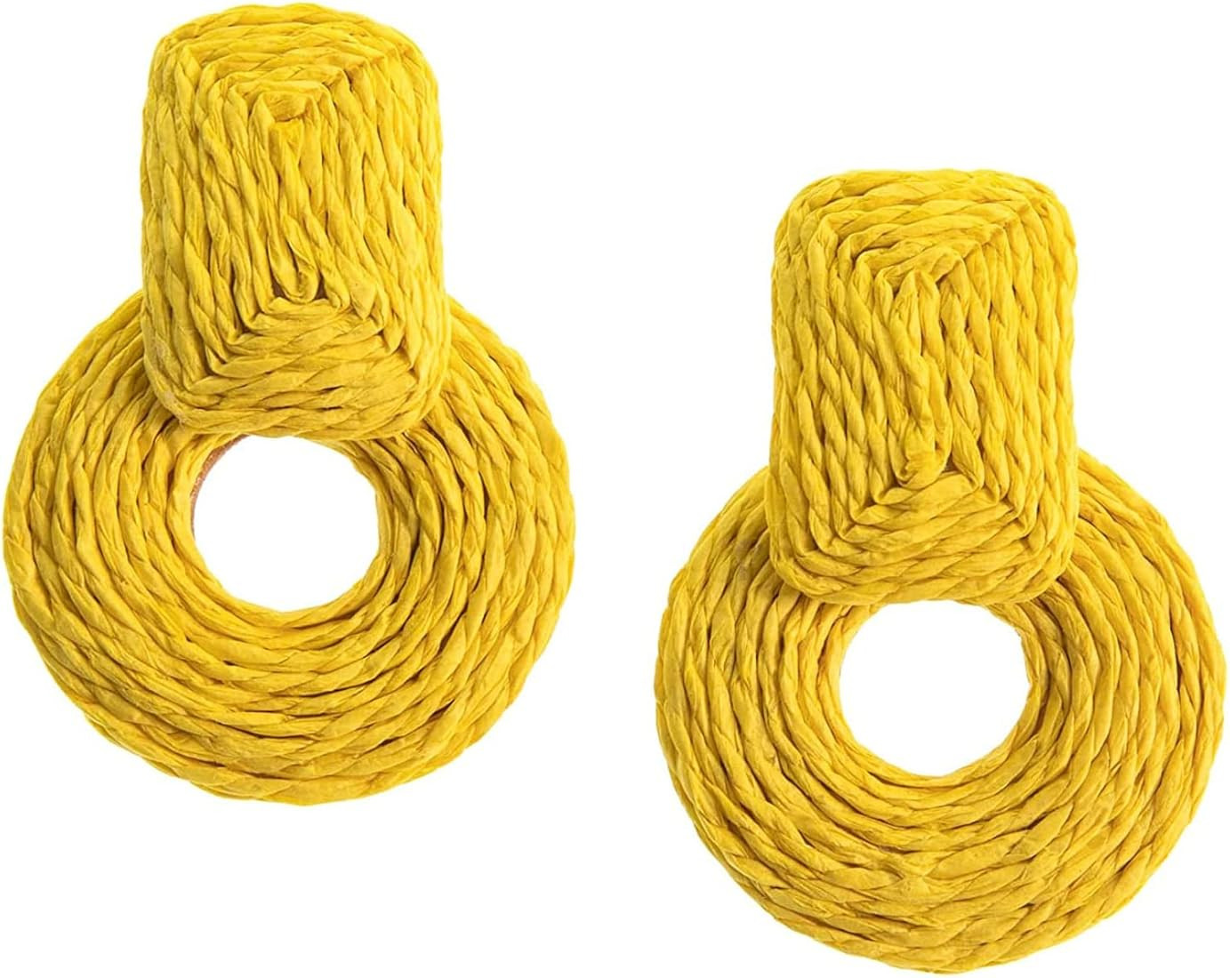 Rattan Earrings for Women, Handmade Straw Earrings for Women, Lightweight Geometric Statement Ear... | Amazon (US)