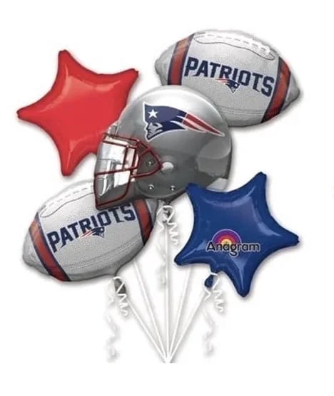 Super Bowl New England Patriots Football Helmet Bouquet 5 Piece Mylar Foil Balloons Set | Walmart (US)