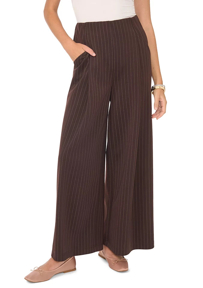 Women's Pinstripe Scuba Wide Leg Pants | Belk