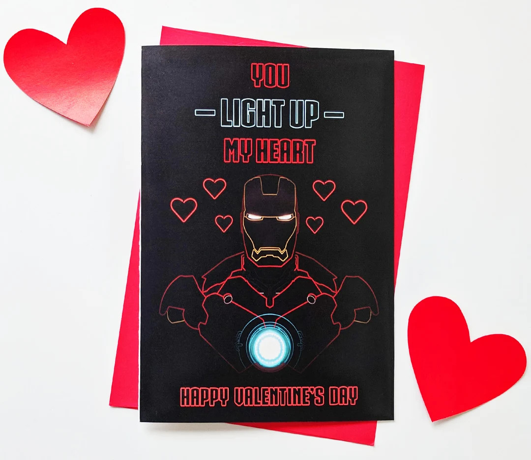 Iron Man Valentine's Day Card, Tony Stark Valentine Card for Him, Marvel Iron Man Love Card, You ... | Etsy (US)