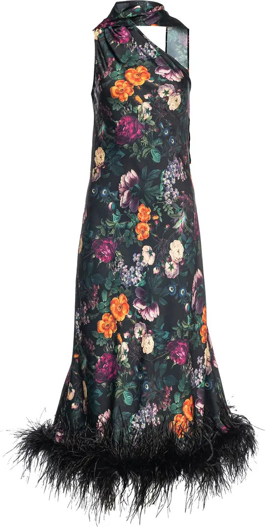 Liya Cannes One Sleeve Silky Maxi Dress | Nordstrom