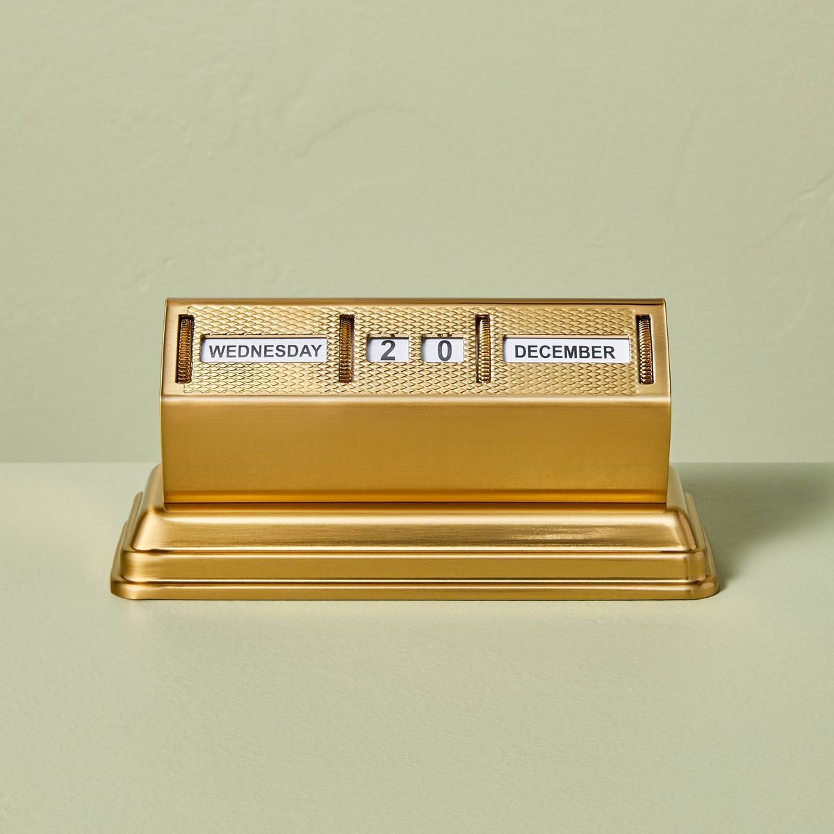 Brass Perpetual Desktop Calendar Antique Finish - Hearth & Hand™ with Magnolia | Target