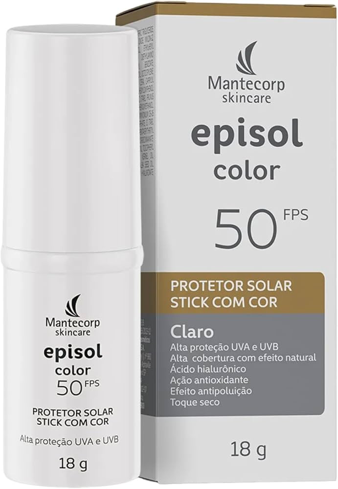 Mantecorp - Episol Color Stick Claro FPS 50 – Protetor solar em bastão com efeito maquiagem ... | Amazon (BR)
