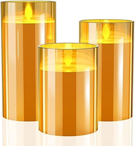 Flickering Flameless Candles Battery Operated Candles Imitation glass Candles with Remote Acrylic... | Amazon (US)