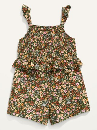 Sleeveless Smocked Floral Romper for Toddler Girls | Old Navy (US)