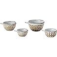 Creative Co-Op Stoneware Wax Relief Pattern, White, Set of 4 Measuring Cup, 4.75" | Amazon (US)