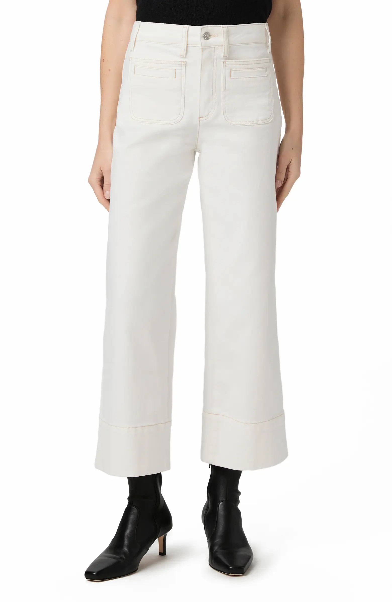 Anessa Patch Pocket Ankle Wide Leg Jeans | Nordstrom