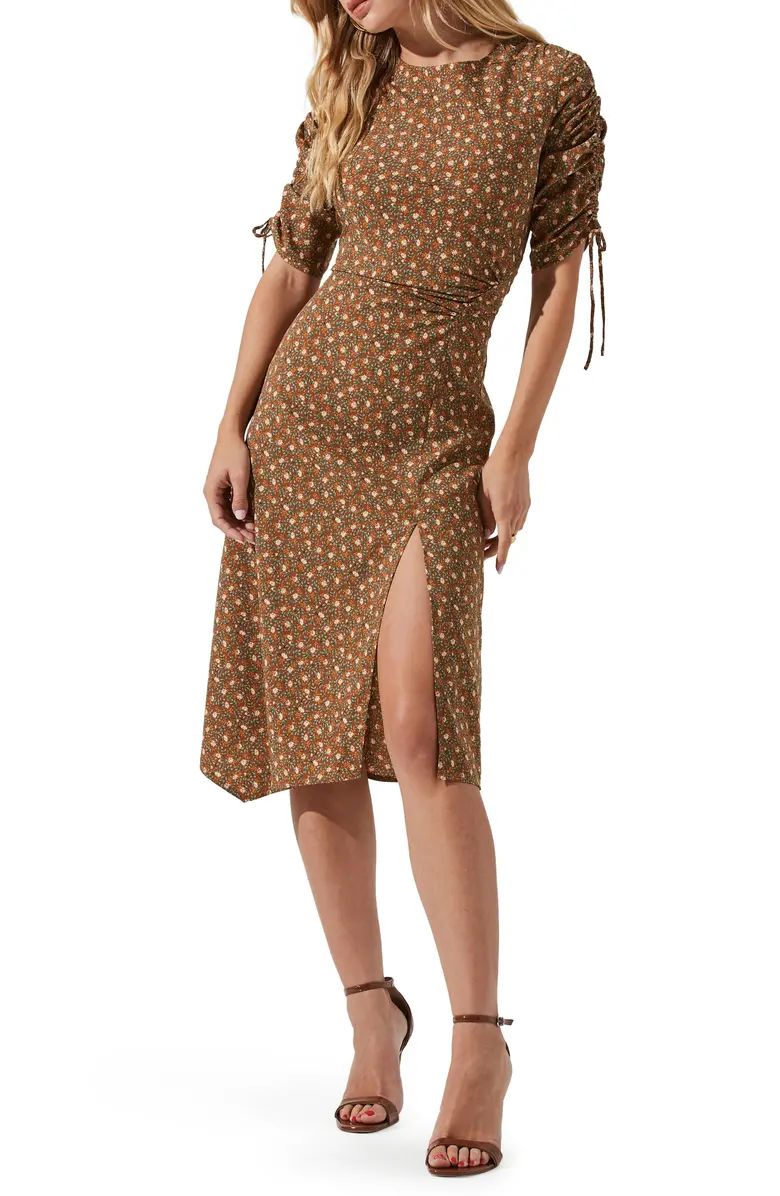ASTR the Label Floral Cinched Sleeve A-Line Dress | Nordstrom | Nordstrom