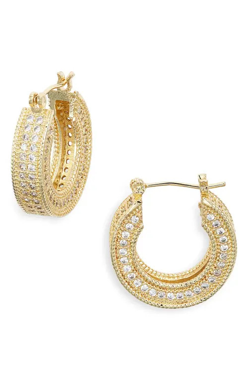 Child of Wild Art Deco Pavé Hoop Earrings in Gold at Nordstrom | Nordstrom