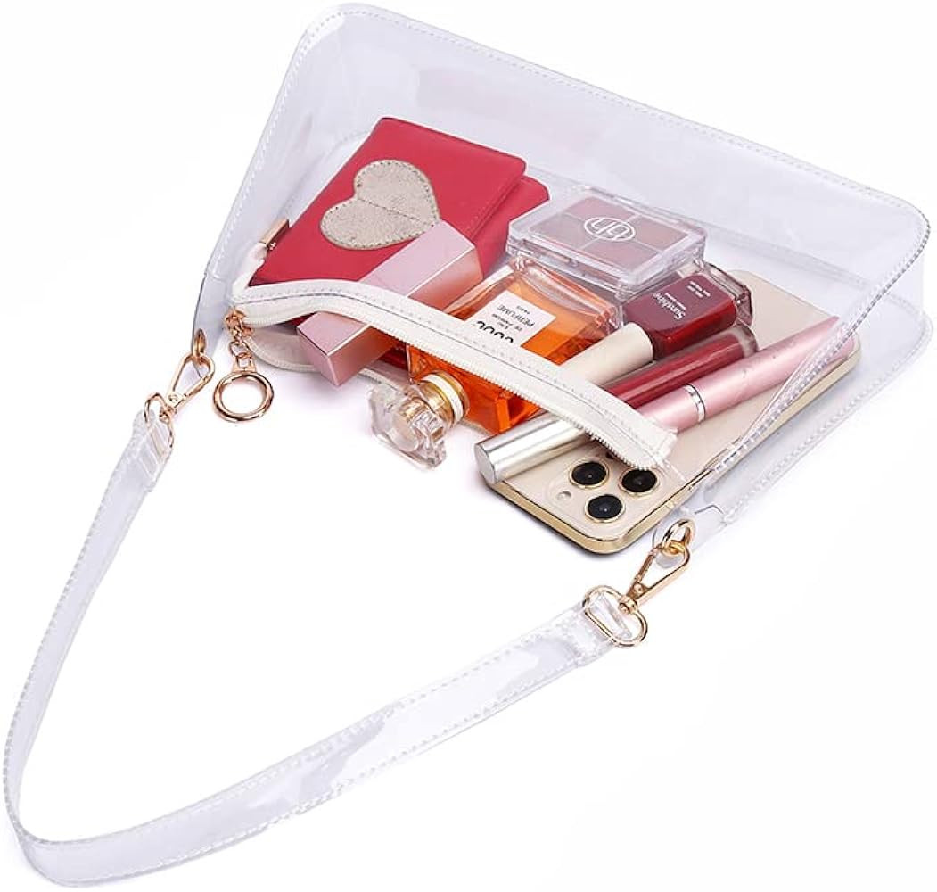 FAIME Clear Purses for Women Stadium, Clear Purse Stadium Approved, Clear Shoulder Purse with Zipper Closure | Amazon (US)
