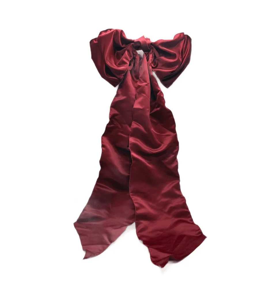Burgundy Jumbo Satin Christmas Tree Topper Bow, 22"x56", by My Texas House | Walmart (US)