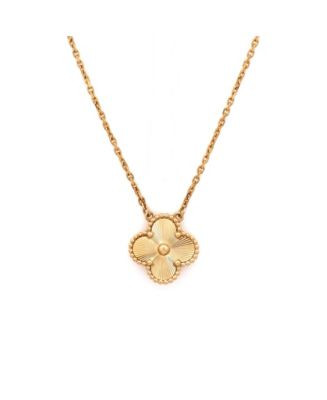 Vintage Alhambra Pendant Necklace Guilloche 18K Gold, 16.5" | Bloomingdale's (US)