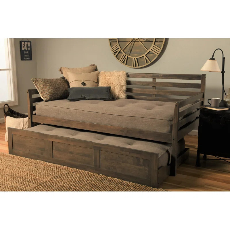 Lark Manor™ Alhamdi Twin Solid Wood Daybed with Trundle and Mattress & Reviews | Wayfair | Wayfair North America